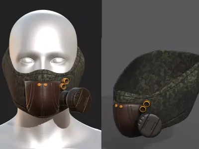 gas mask helmet scifi low poly 3d Low-poly 3D model