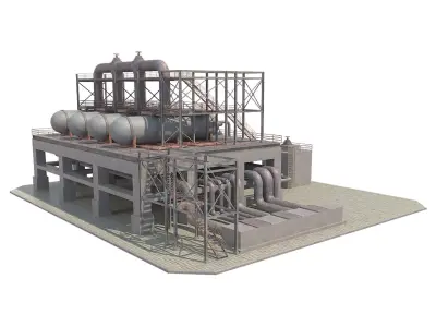  Industrial Silo 05 Low-poly 3D model