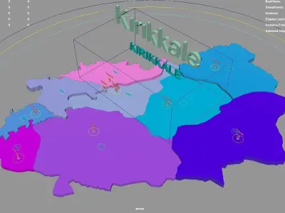 Kirikkale  Central Anatolia Region  Turkey map region geography 3D model