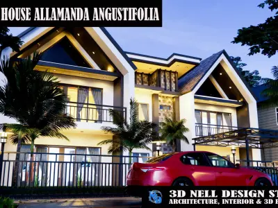 MODERN HOUSE ALLAMANDA ANGUSTIFOLIA 3D model