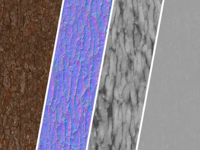 Bark  Materials 01- Seamless PBR 4k Texture