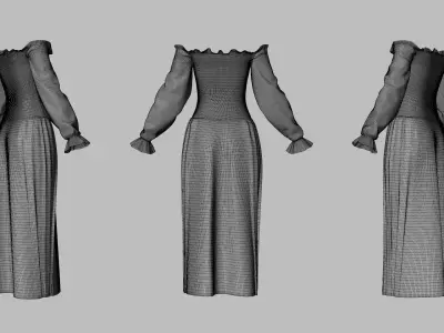 Dress 13 Light Burst Static Low-poly 3D model