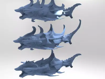 Fantasy Hybrid Shark collection  3D model