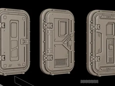 20 Futuristic SciFi Door kitbash vol4 3D model