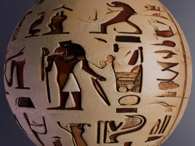 Ancient Egypt Hieroglyphs - VOL 3 - 8 Seamless PBR Texture