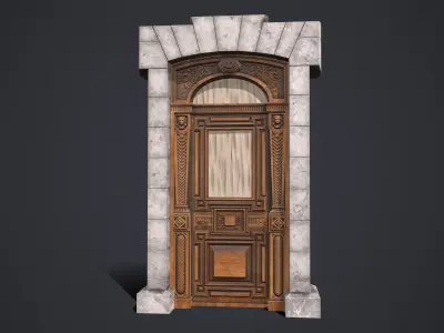 Old Palace Door Low-poly 3D model