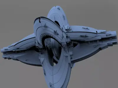 Floating Angel monolith Sci-fi Space funnels 3  3D model
