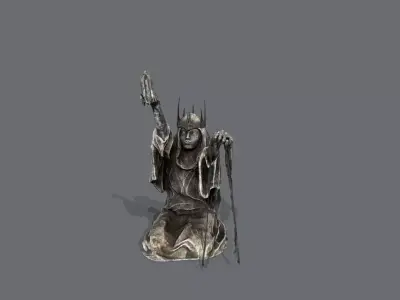 Dark Woman Statue Low-poly 3D model