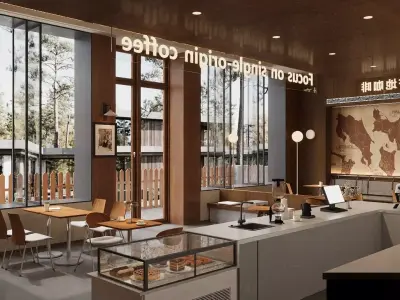 coffee shop 3D model 7
