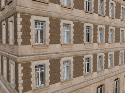 Building 3D Model Low-poly 3D model