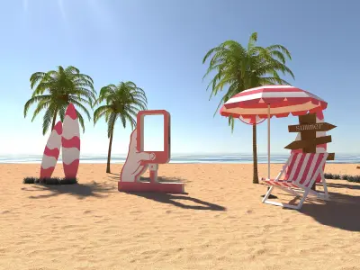 Beach leisure 3D model