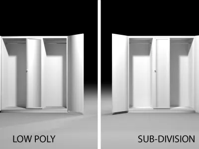 Wardrobe 4 cabinet 3D model