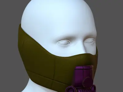 Gas mask helmet 3d model scifi Low-poly  Low-poly 3D model 331