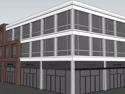 MOdern generic retail  building 3d model 3D model