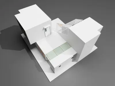 Modern housing project model 3D render 3D model