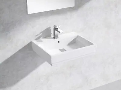 Eurocube Wall hung Basin 60 Set 3D model