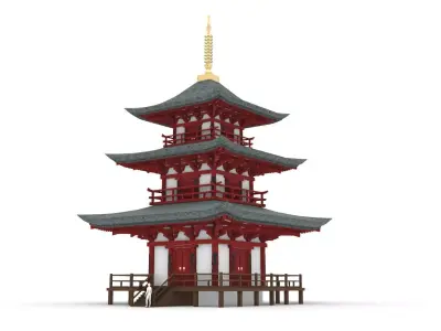 Japanese Cthulhu Temple 3D model