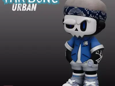 Mr Bone Urban STL Street Style Skeleton Figure 3D print model