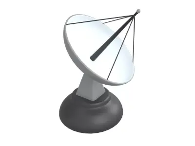 Cartoon Satellite Receiver v1 002 Low-poly 3D model