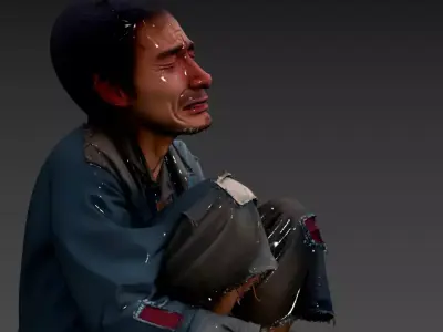 92- Asian Street Beggars 3D model