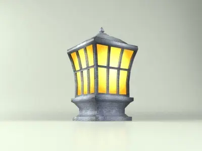 Outdoor Lamp Lantern Low-poly 3D model