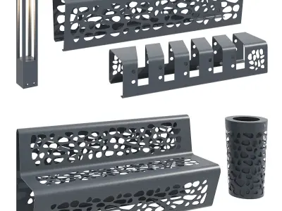 Urban street furniture 3D model