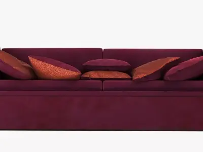 Dom Edizioni albert red velvet sofa 3D model