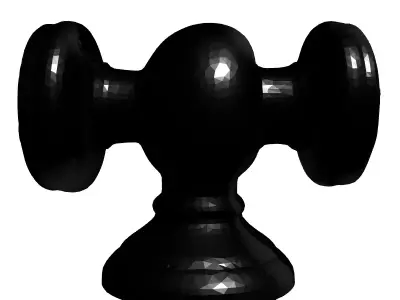 Elegant Metal Wall Hook with Floral Design Low-poly 3D model