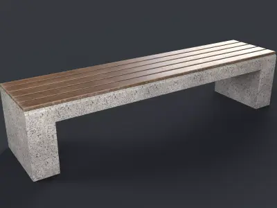 Modern Outdoor Bench 73 PBR Game Ready Low-poly 3D model