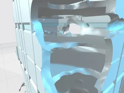 -MHB05C-E- Mecha Sci-Fi Tower aftermath Model Scene Customizable 3D print model