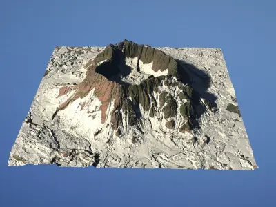 Landscape Environment Volcano Snow 21 Low-poly 3D model