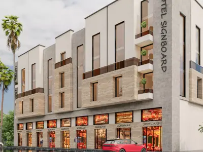 Mixed Use Residential and Commercial Facade 3D model