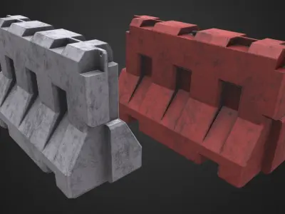 Plastic Barrier Low-poly 3D model