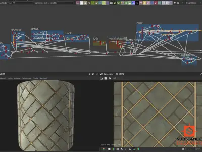 Substance Designer Stylized Floor Tile Texture