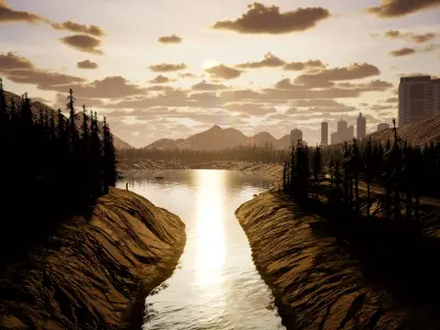 Dual Season Mountain Environment 3D model