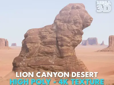 Lion Canyon Desert - 241005 Low-poly 3D model