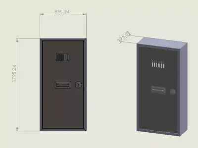 Small Steel Cabinet for Decor and Projects Free low-poly 3D model