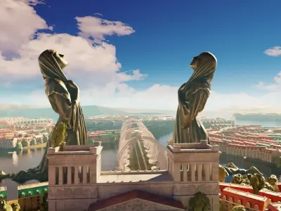large city made in blender with geometry nodes Low-poly 3D model
