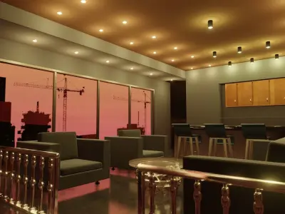 interior living room with couches and coffee table 3D model