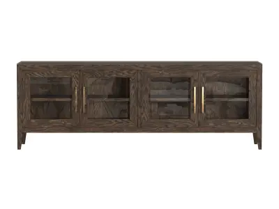 FRENCH CONTEMPORARY GLASS 4-DOOR MEDIA CONSOLE 3D model