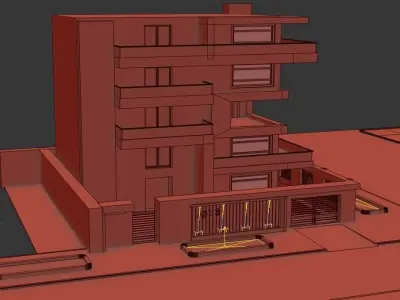 Modern residential apartment 3D model