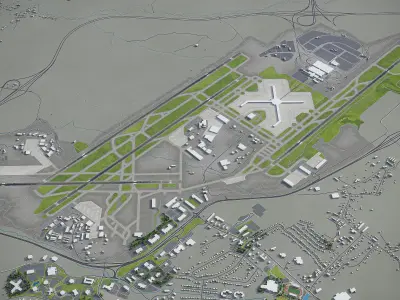 Pittsburgh Airport Low-poly 3D model