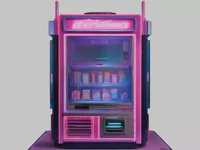 Neon Snack Station Cyberpunk Low-poly 3D model