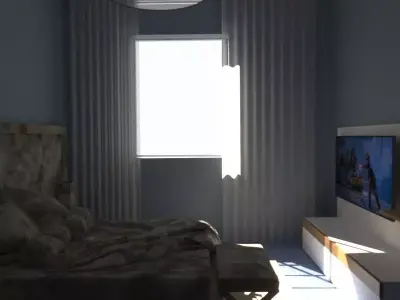 modern bedroom 3D model 40