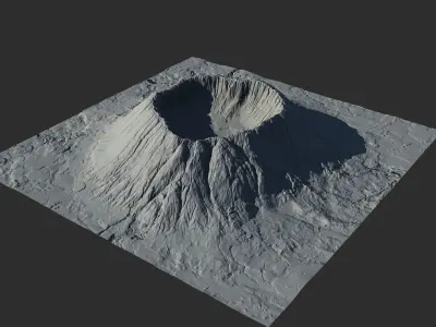 Landscape Environment Volcano 4 Low-poly 3D model