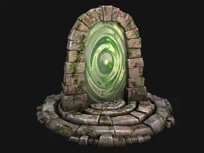 Teleport Portal in the Forest For Unreal and Unity Low-poly 3D model