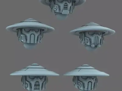 Cyber Samurai V10 Jingasa Helmets 3D print model