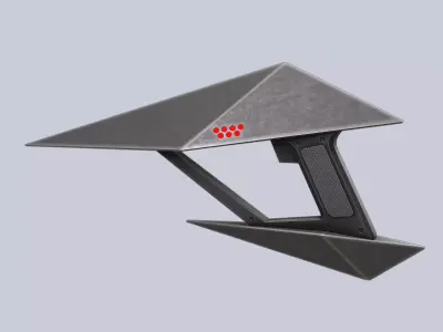 Minimalist scifi gun Low-poly 3D model