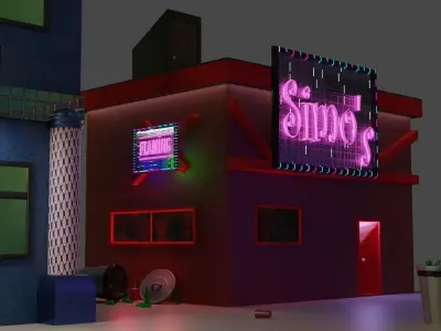 90s Island LOW POLY MODEL Low-poly 3D model