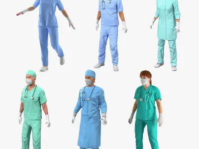  Rigged Doctors 3D Models Collection 2 
